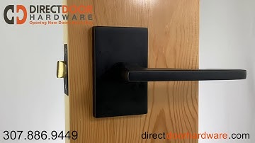Emtek Argos Lever Handle with Modern Rectangular Rosette in Flat Black