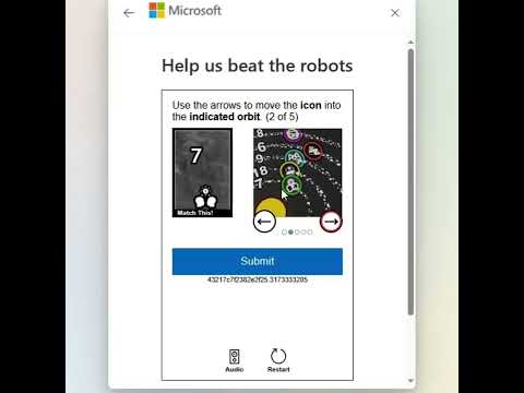 How to solve microsoft puzzle, While setting an account?