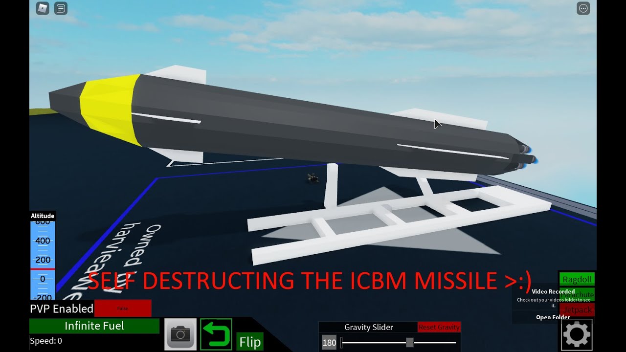 Self Destructing The Icbm Missile Plane Crazy Roblox Youtube - drift missile egosert roblox