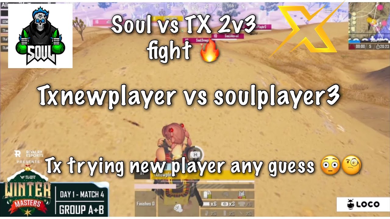 Tx vs soul 2v4 fight 🔥. Txnewplayer vs soulplyer3. 