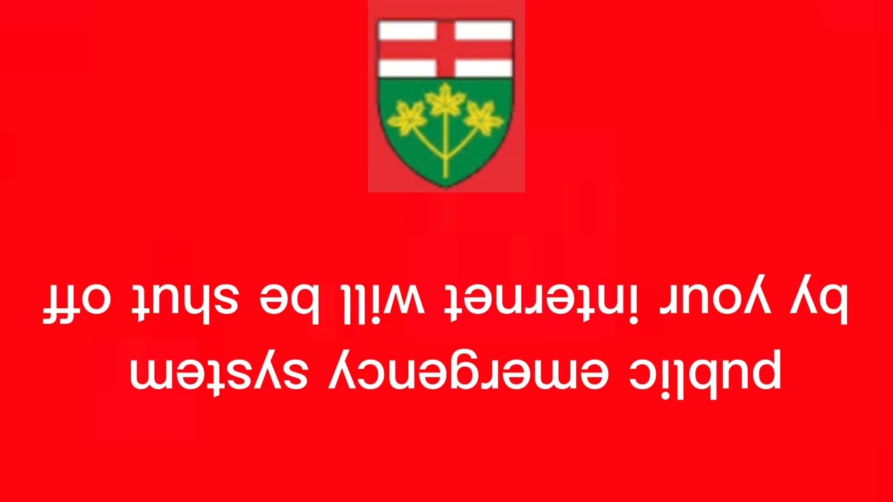 Ontario emergency alert system on TV.