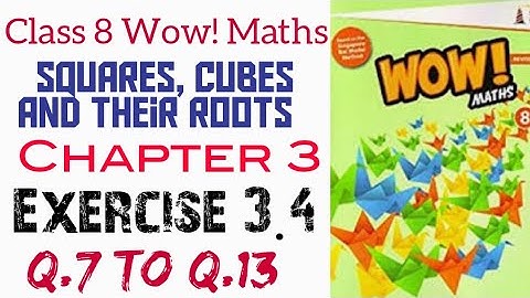 Exercise 3.4 Q.7 to Q.13 Class 8 Wow Maths