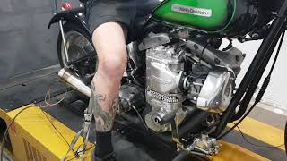 Supercharged Harley-Davidson Shovelhead Dyno Run & Afterburn.