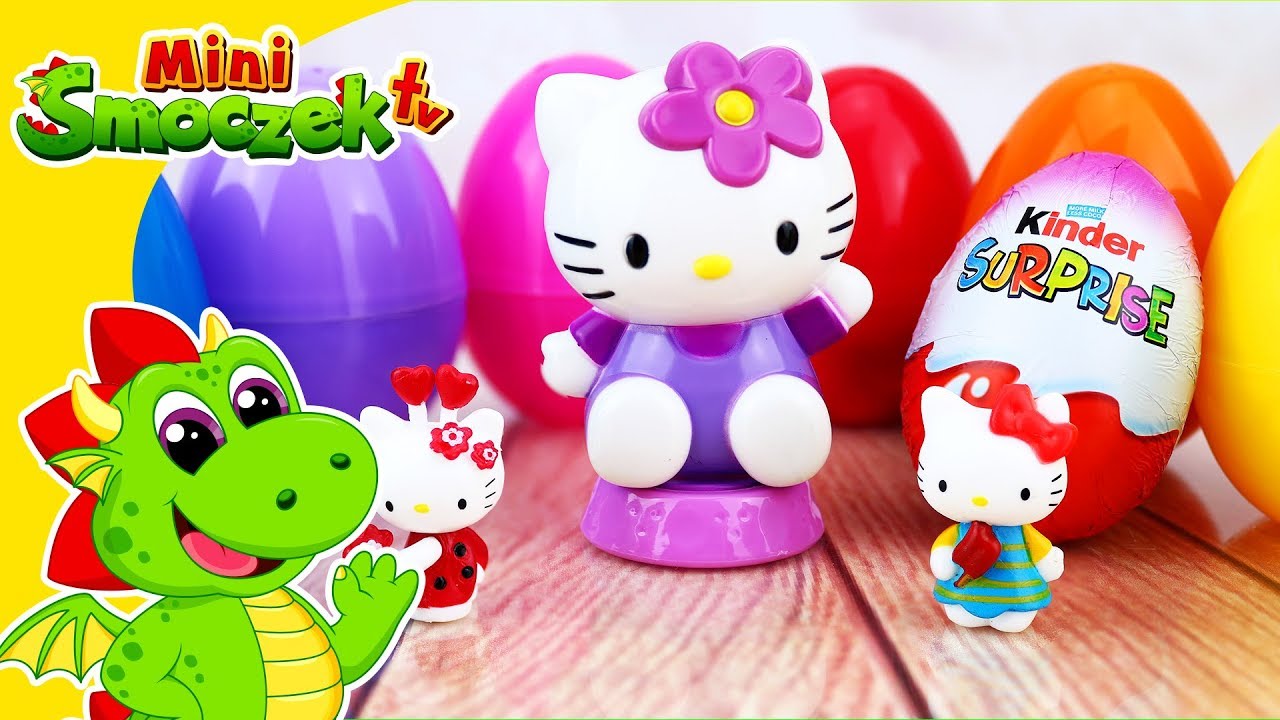 Hello Kitty Otwiera Jajka Niespodzianki! Zabawki Bajki Dla Dzieci Po