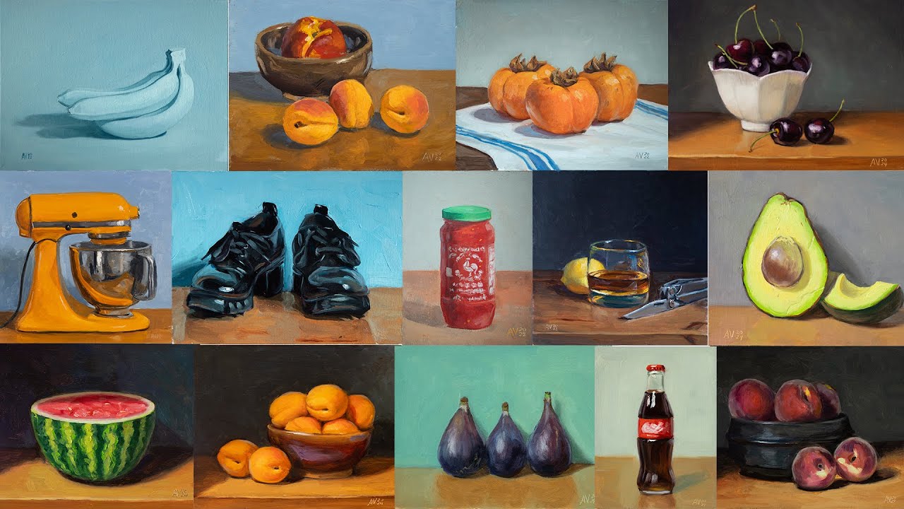 Quick montage of some of my oil paintings from the past couple of years ...