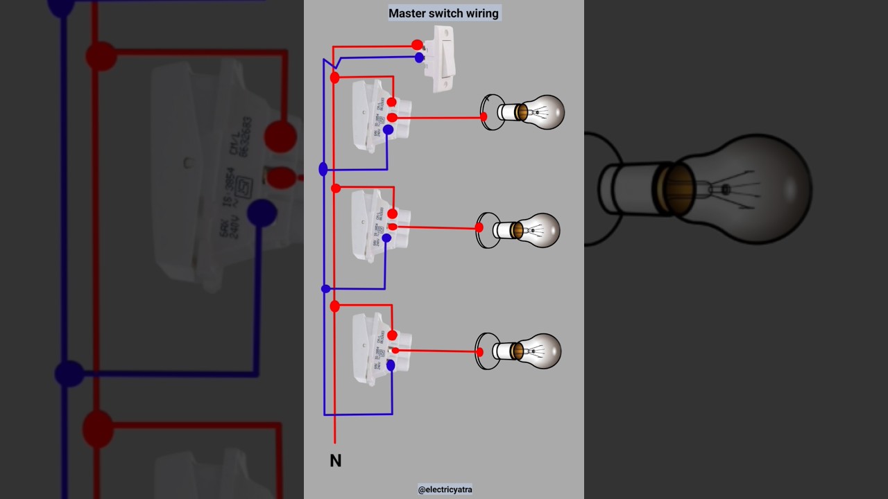 master switch wiring kaise kare ||hostel wiring with master switch || 2way wiring kaise kare