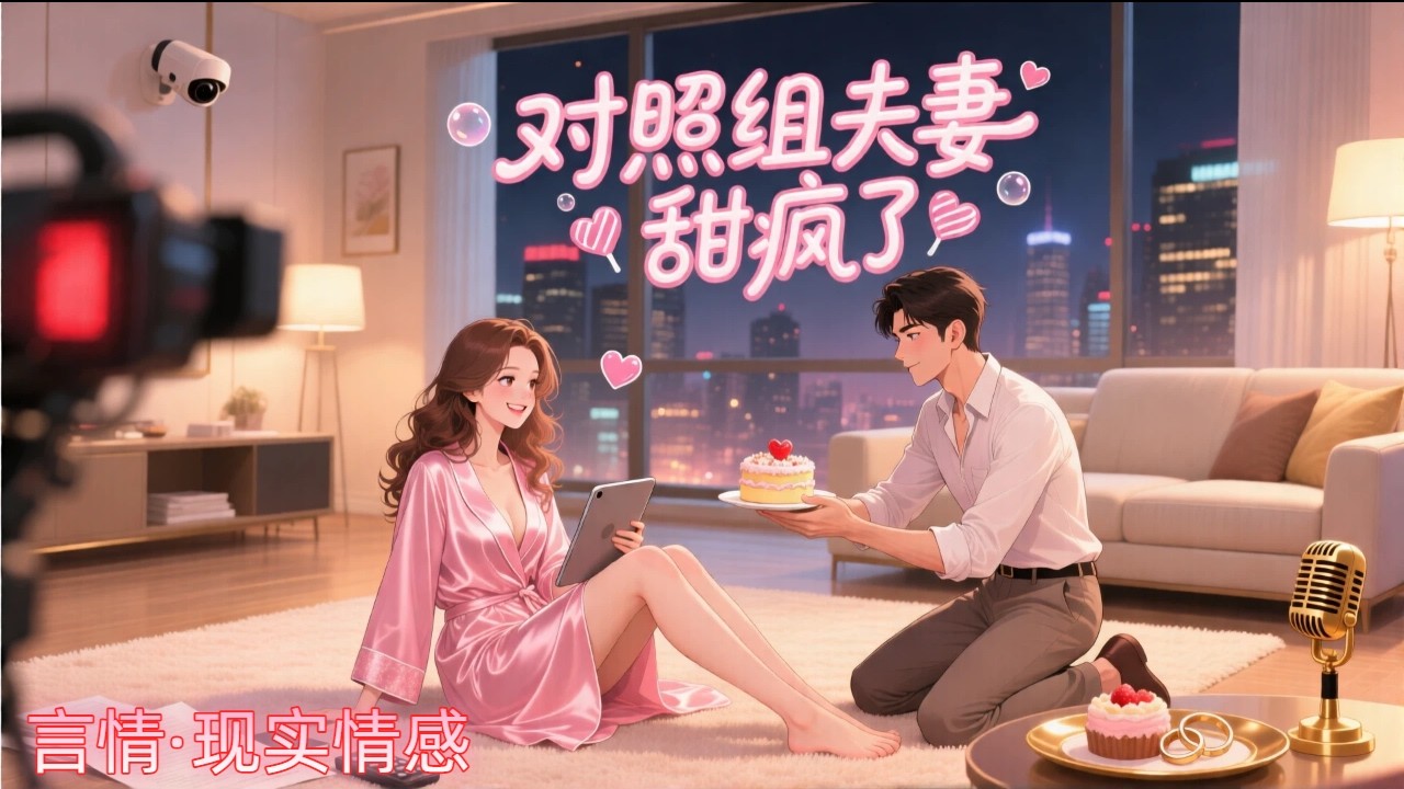 《對照組夫妻甜瘋了》我是全網風頭最盛的女頂流之一，突然官宣結婚，嫁入豪門。結婚三個月後，突然加入一檔夫妻直播綜藝。全網群嘲。【學人精，我家姐姐剛加入這檔綜藝，她就黏上來了。】【肯定沒有我家嫿嫿甜。】