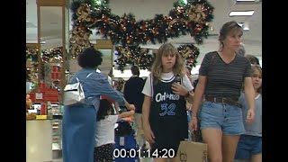 People watching at a mall in 1996