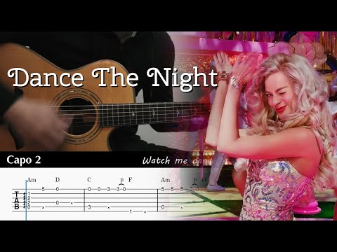 Dance The Night - Dua Lipa | Fingerstyle Guitar TAB + Chords Tutorial