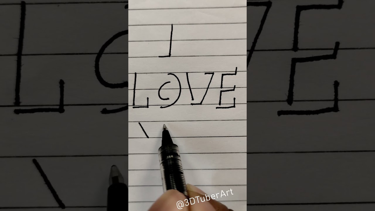 3D Hand Lettering - I LOVE YOU 💓 