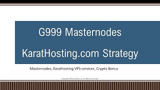 G999 Masternode Explained | Karathosting VPS Services Overview