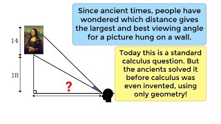 This Is A Legendary Problem. It Is Taught In Calculus, But The Ancients Solved With Only Geometry