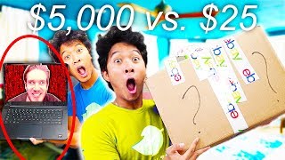 Whats in the 5000 ebay mystery box?? Today i compare $5000 Ebay Mystery Box Vs. $25 Mystery Box. Whats in the box? is it a ...