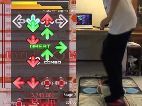 StepMania - cosMo(暴走P) feat. 初音ミク - HYPER∞LATiON - Expert PASS on foam mat
