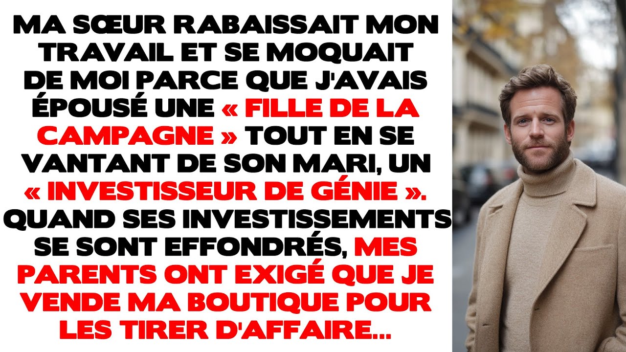Ma sœur a dénigré mon travail et s'est moquée de moi pour avoir épousé une « fille de la campagne »