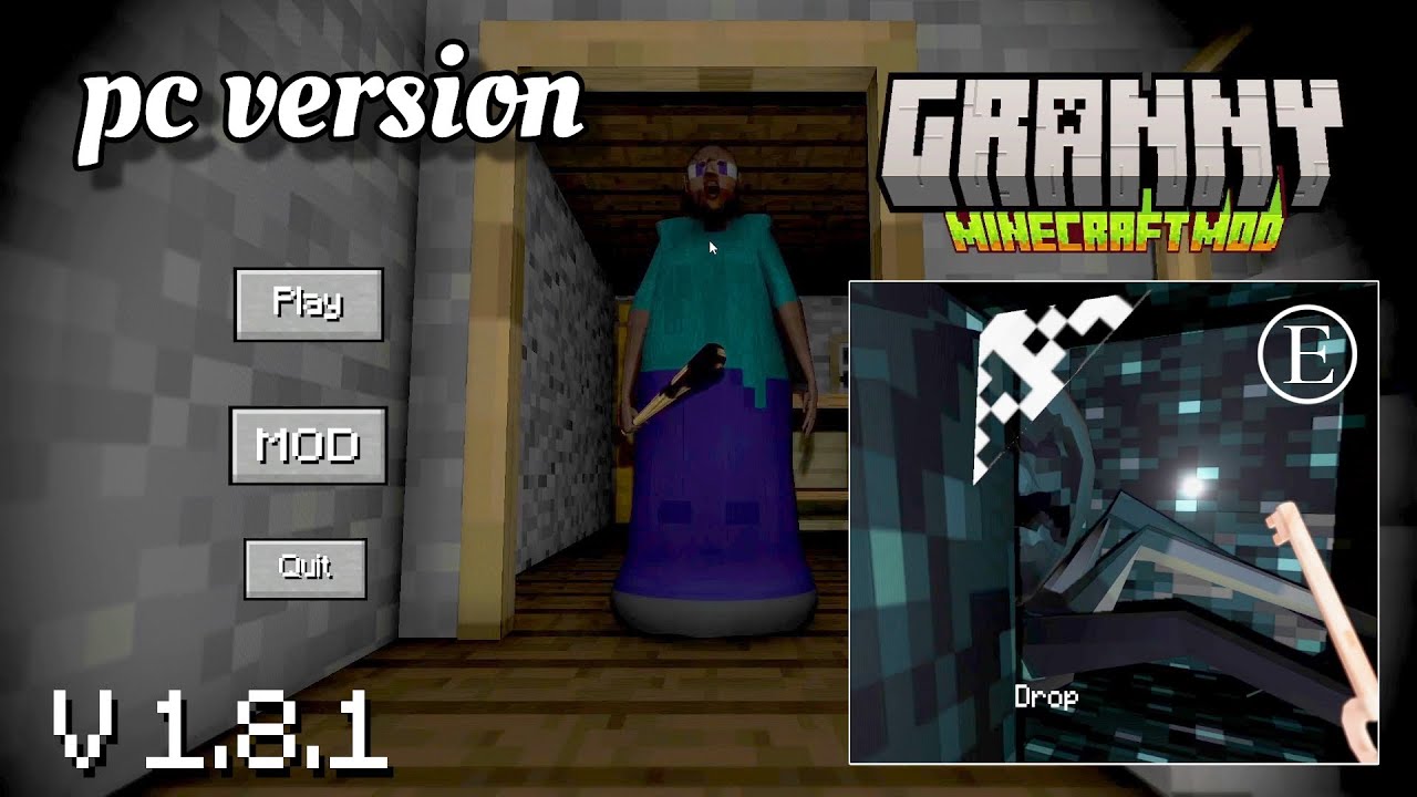 Granny PC v1.3.1- Sewer Escape in Minecraft Atmosphere (Extreme mode)