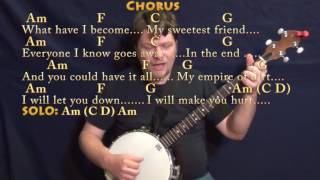 Hurt (Johnny Cash) Banjo Cover Lesson with Chords/Lyrics