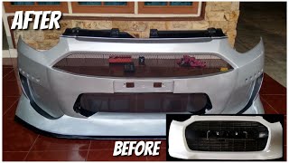 Membuat bemper atau bodykit mobil dari tanah liat dan fiberglass.