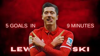 Robert Lewandowski 5 Goals in 9 Minutes against Wolfsburg | 4K Edit