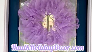Lavender Pastel Purple Mesh Wreath-Pre Made Wreath Base-Make Your Own-Wreath