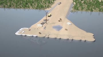 Cellular cofferdams with AS 500 steel sheet piles.