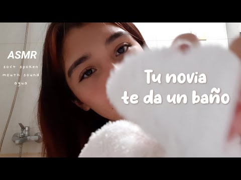 ASMR Tu novia te da una ducha 🚿💗| mimandote despues del trabajo 🫂 | soft spoken