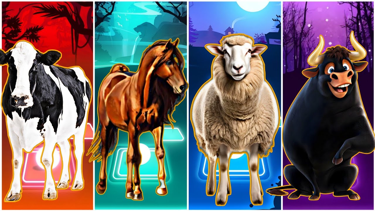 Funny Cow🐄🆚 Funny Horse🐎🆚 Funny Sheep🐑🆚Funny Bull🐂🆚 Tiles Hop EDM Rush