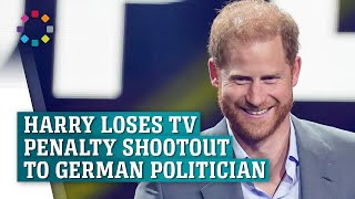 Prince Harry loses penalty shoot out on German TV