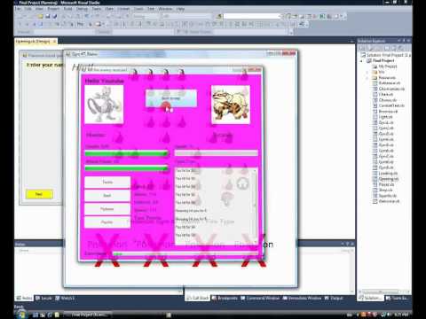 Microsoft visual basic 2010 - Pokemon game