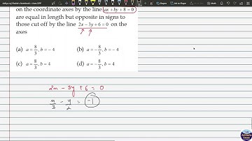 XILINEOQ010 _ For what values of a and b the intercepts cut off on the coordinate axes by the