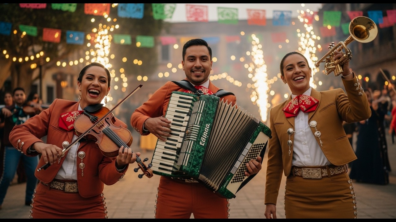 Mexico Music Mariachi Ranchera with Guitar, Trumpet, Violin and Accordion for Social Energy
