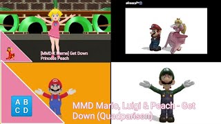 Mmd Mario, Luigi & Peach - Get Down Quadparison