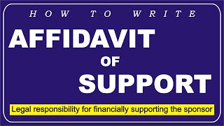 How to draft an Affidavit of Support in Favour of a Student for abroad study | Support Affidavit