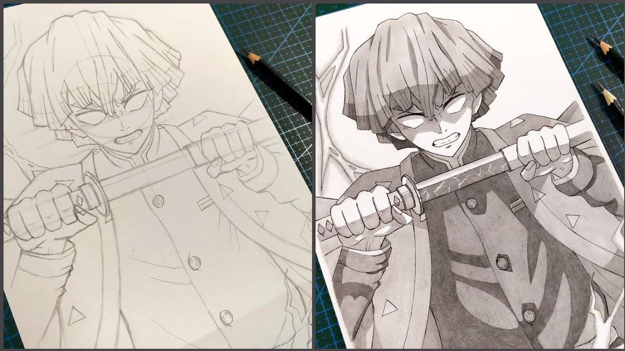 Cara Menggambar Anime | Zenitsu Agatsuma [Demon Slayer] - Step by Step