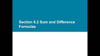 MAC1114 Trigonometry – Section 6.2: Sum & Difference Formulas (Sine & Cosine) | Mar 16, 2026