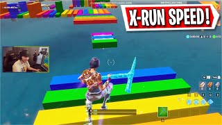 The Rainbow X-RUN Deathrun in Fortnite! (Fortnite Creative)