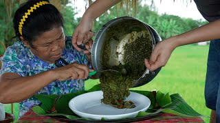 แกงขี้เหล็กใส่หมึกแห้ง บรรยากาศ ฝนพรำเขียดร้องกลางนา | อร่อยนัวร์