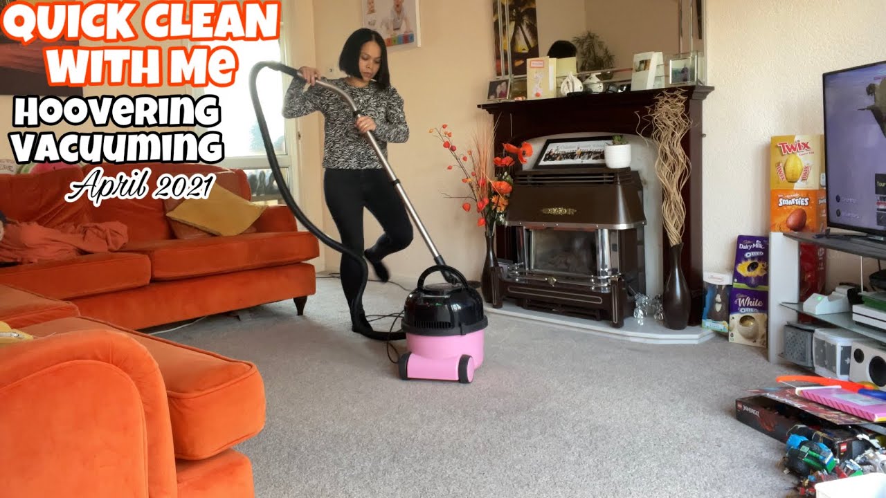 CLEAN WITH ME VACUUMING NORMAL SPEED HOOVERING APRIL 2021 QUICK