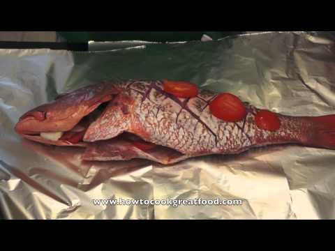 Jamaican Food - Oven Baked Red Snapper Recipe Whole Fish Allspice Scotch Bonnet