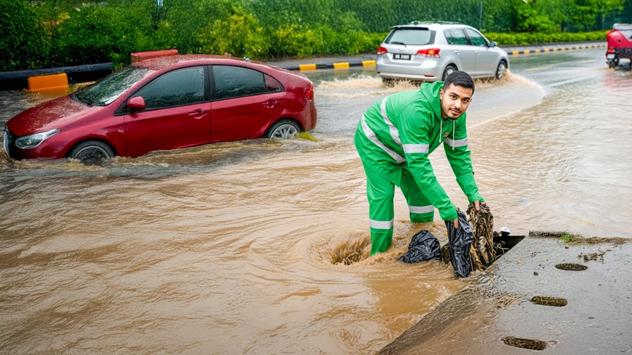 🌧️ After the Rain Clearing a Culvert Packed With Mud and Trash
