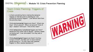 Wraparound Training Series Session 10 | Crisis Prevention Planning