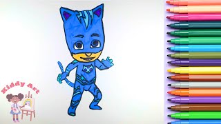 🌈 Draw and Color Cat Boy from PJ Masks - Kids Art