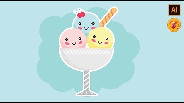 How to Make Ice Cream Vector, Adobe Illustrator, Together Graphic Design