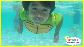 Kids Playtime at the Pool and Water Slide! Family Fun Vacation at  Resort Hotel