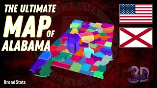 Alabama County Map Explained | Population, Area & Rankings in 3D