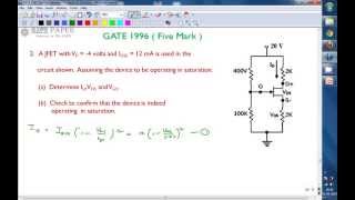 GATE 1996 ECE JFET Biasing and Q point calculation