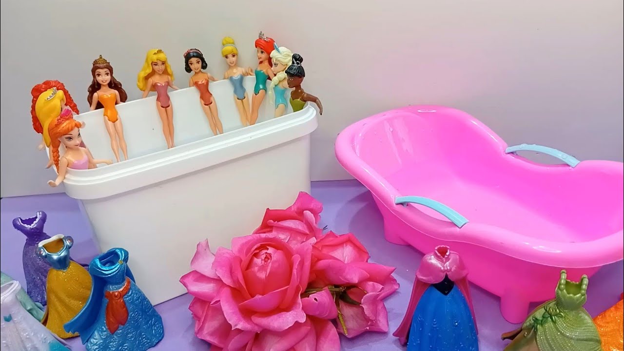 Rainbow Disney Princess Doll Mattel and Original Dolls ~ DIY Miniature Dress Satisfying Dolls ASMR 