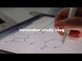 november study vlog: studying for finals, morning routines, stationery and makeup hauls