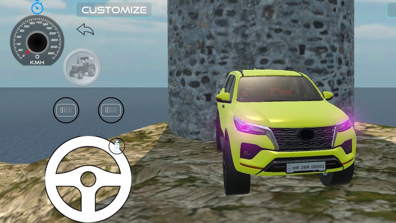 Modified Mahindra Yellow Fortuner😈Games Indian Car Game(Gadi Wala Game)Car Game Android Game 