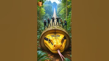 rescue anaconda from giant log #ai #youtubeshorts #shorts #foryou #funny #viral #viralvideo #কাটুন